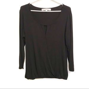 Contemporaine by Simons black wrap top size large